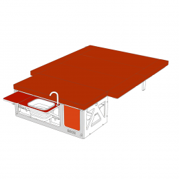 EGOE Nestbox Hiker 100, Komplettes Set+, Renault Kangoo, Farbe rot/orange, unmontiert