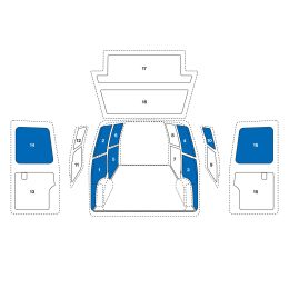 Sowaflex Wand links Wand rechts Schiebetüre oben Heckflügeltüren oben
Opel Vivaro Mod.14
Radstand 3098mm 1 Schiebetüre
