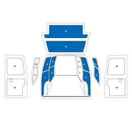 Sowaflex Paroi gauche Paroi droite Porte coulissante, hayon arrière
VW Transporter Mod.25, L1 empattement 3100mm, H1, 1PC